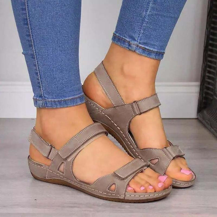Levoire | Sandales Pour Femmes Ergonomiques Avec Velcro Gris