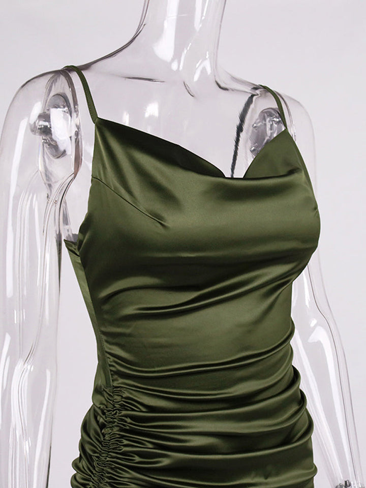 Levoire | Silke Bardot Ruché Corset Midi Robes