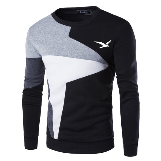 Levoire | Slim fit Manches longues Col rond T-shirt en coton Noir