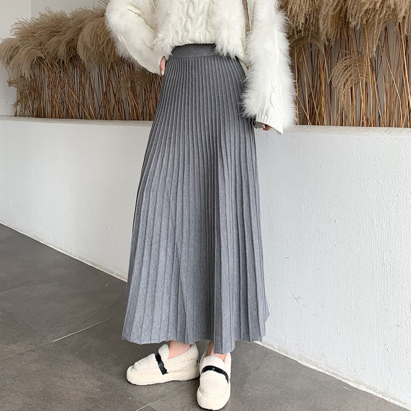 Levoire | Jupe Avec Plis Élégants Pour Femmes Gris Taille unique
