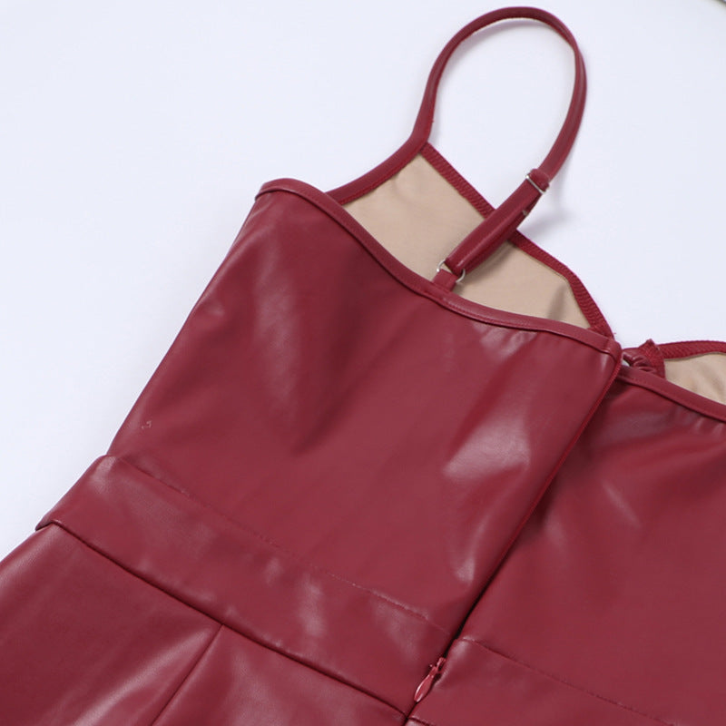 Levoire | Textile Cuir Creux Asymétrique Mini Robe