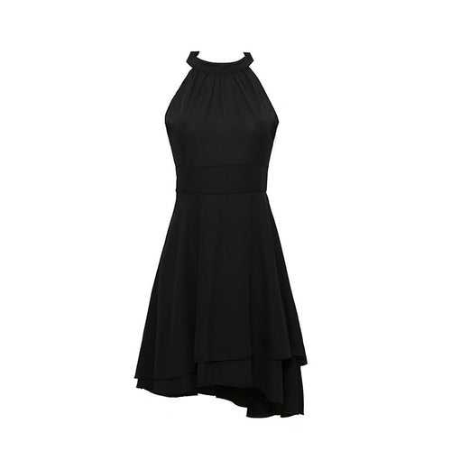 Levoire | Robe D'Été À Bretelles Taille Haute Sans Manches En Chiffon Midi Superposée Ajustement Slim