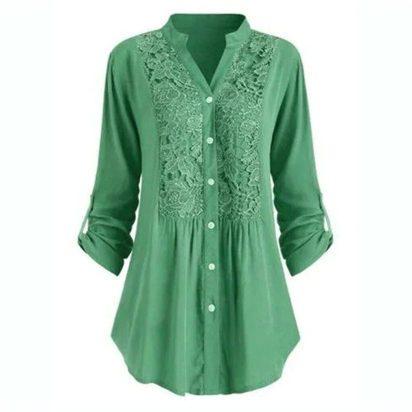 Levoire | Élégante blouse brodée pour femmes Vert
