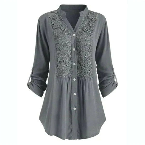 Levoire | Élégante blouse brodée pour femmes Gris