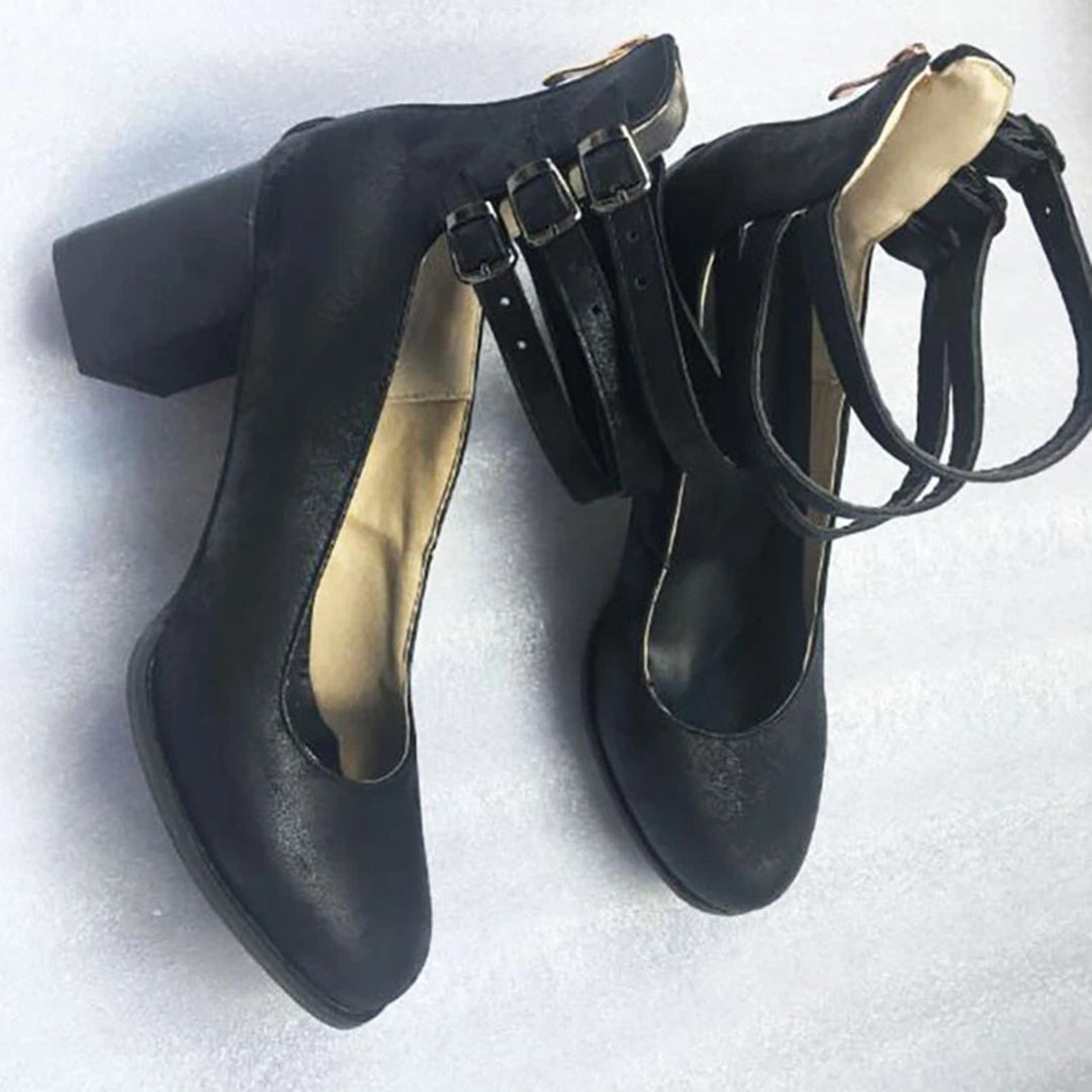 Levoire | Sandales À La Cheville Talons Moyens Talons Carrés Avec Bout Fermé