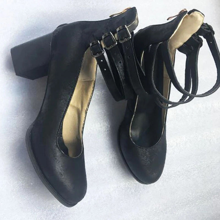 Levoire | Sandales À La Cheville Talons Moyens Talons Carrés Avec Bout Fermé