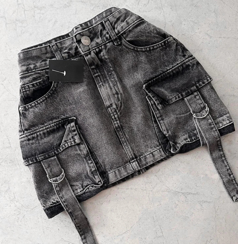 Levoire | A-Ligne Jupe En Denim De Couleur Unie