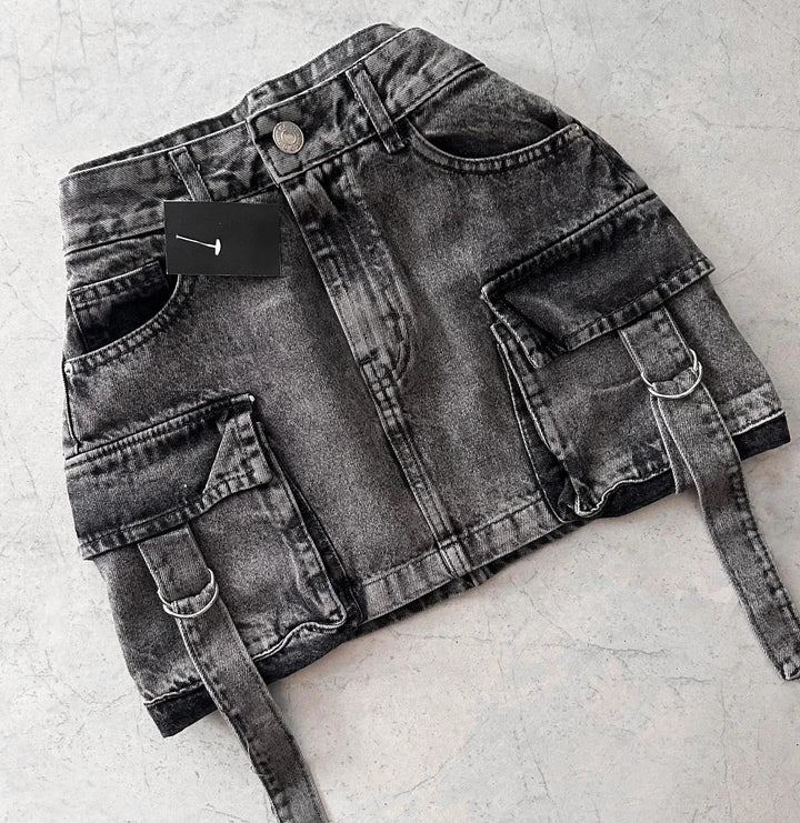 Levoire | A-Ligne Jupe En Denim De Couleur Unie
