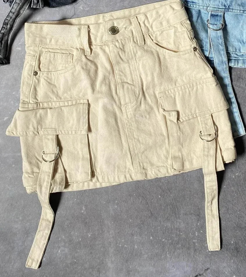 Levoire | A-Ligne Jupe En Denim De Couleur Unie
