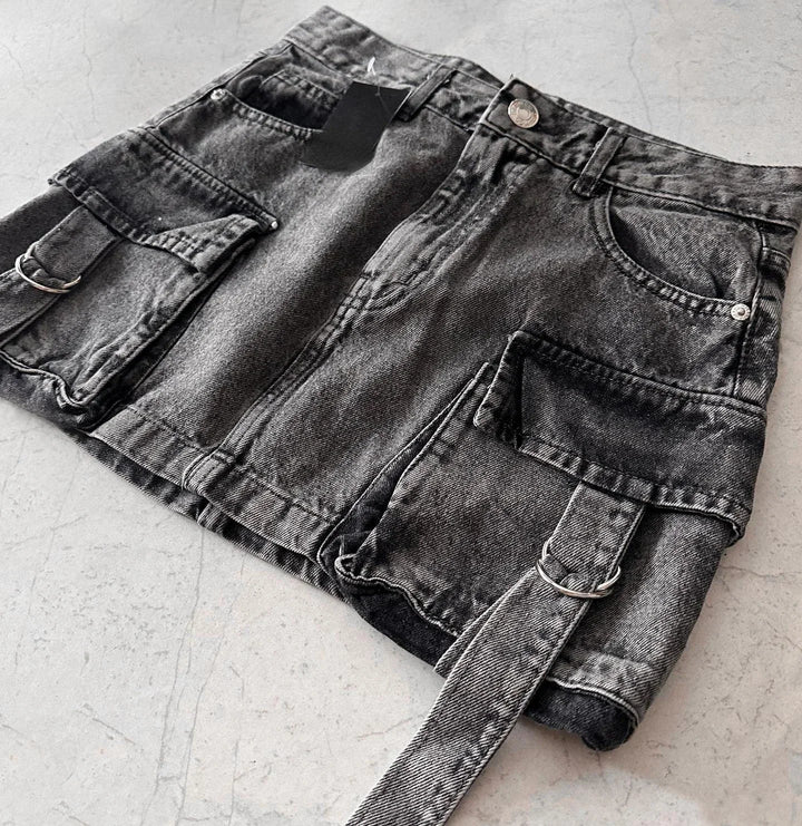 Levoire | A-Ligne Jupe En Denim De Couleur Unie