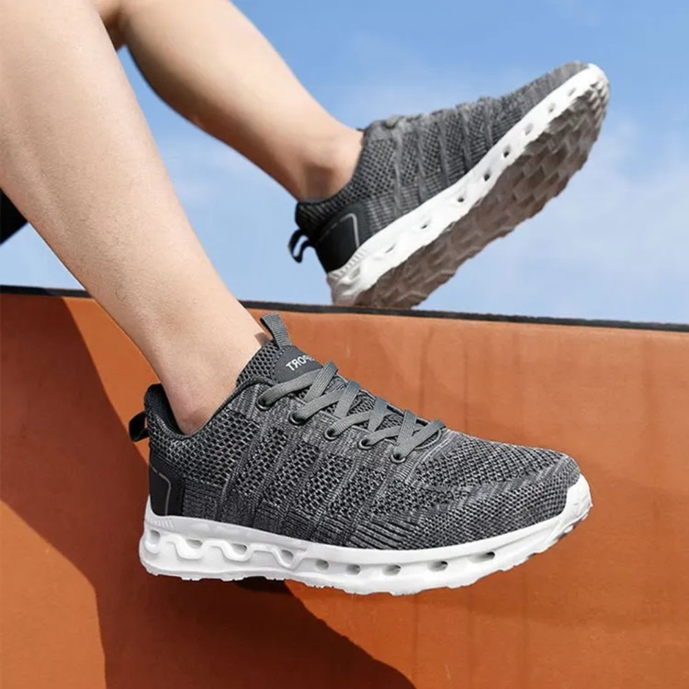 Levoire | Orthosport Respirant Chaussures De Course Hommes Gris-Blanc