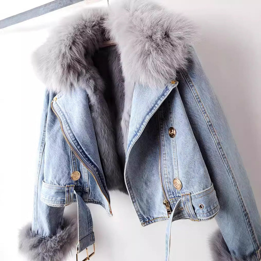 Levoire | veste en jean avec fourrure