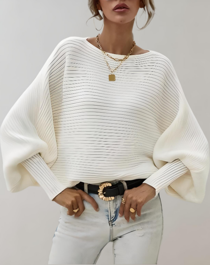 Levoire | Pull Avec Manches Bouffantes Et Coupe Cintrée Chemisier blanc