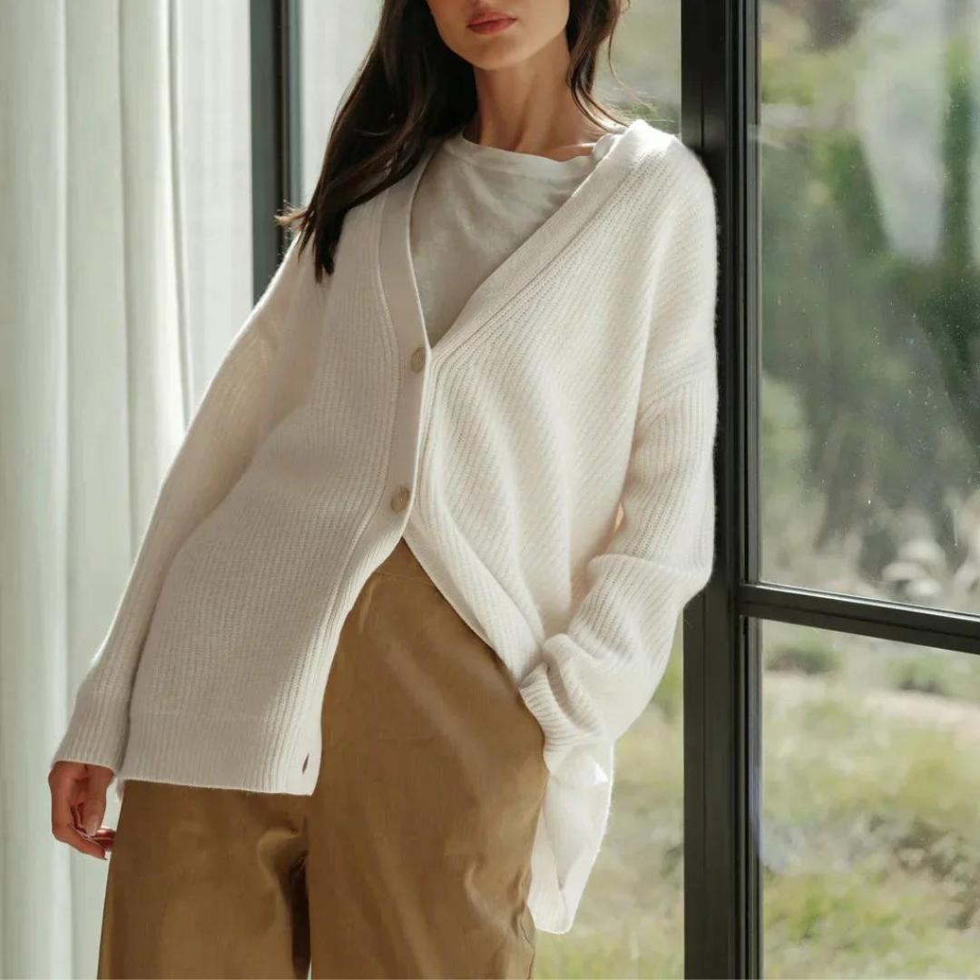 Levoire | Gilet En Look Cachemire Pour Femmes Ivoire