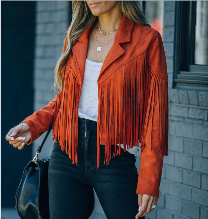 Levoire | Cool Veste En Cuir Noire orange