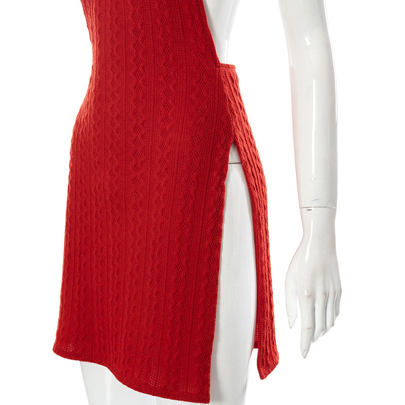 Levoire | Robe Mini Col Montant Halter Sans Manches Diamètre