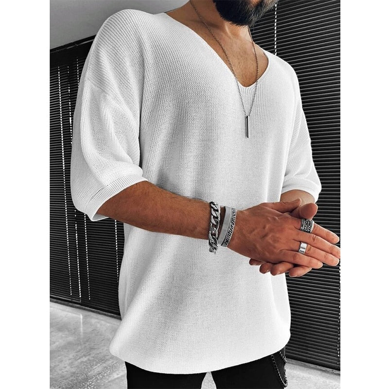 Levoire | T-Shirt En Maille Decontracte Surdimensionne Hommes