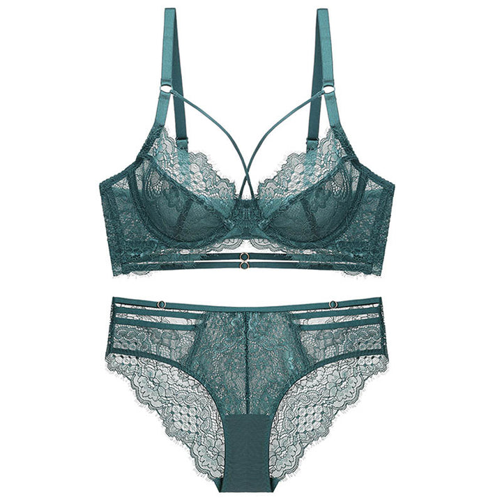Levoire | Ensemble De Lingerie En Dentelle Avec Bretelles Réglables Vert