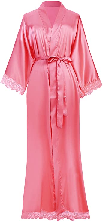 Levoire | Long Peignoir Avec Motif D'Araignée Couleur corail