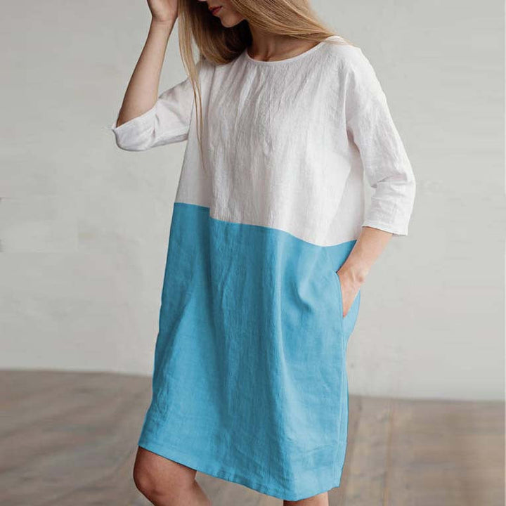 Levoire | Robe élégante bicolore Bleu clair
