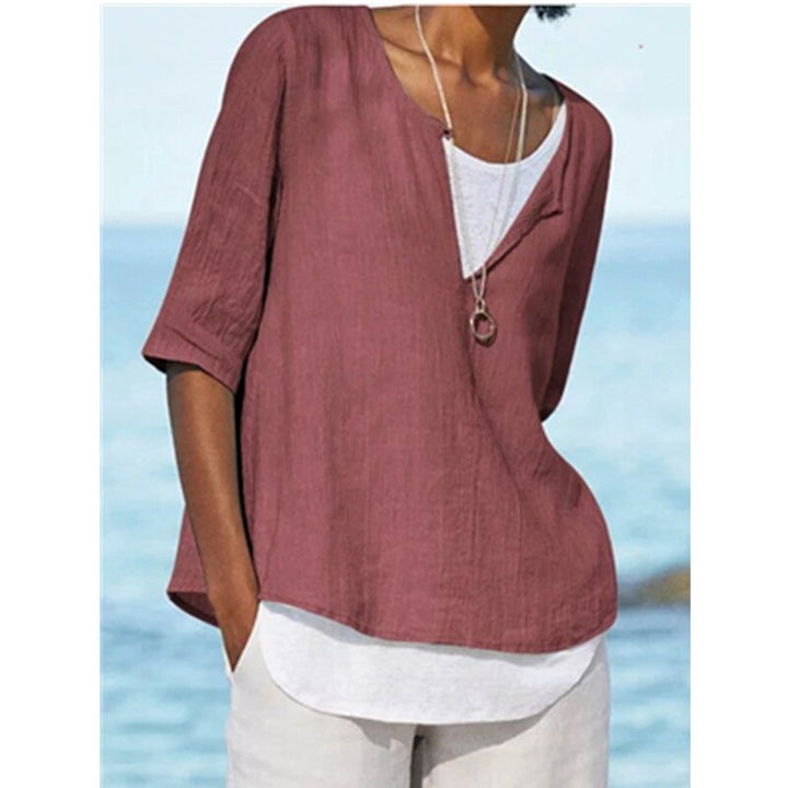 Levoire | Chemise À Col En V Pour Femmes rouge de pierre