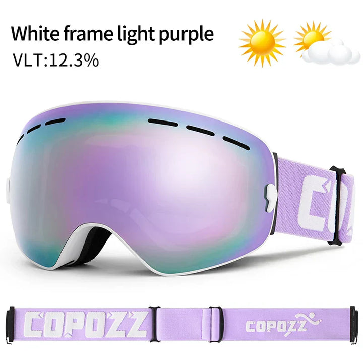 Levoire | De Ski Unisexe Uv400 Anti-Buée Violet Blanc