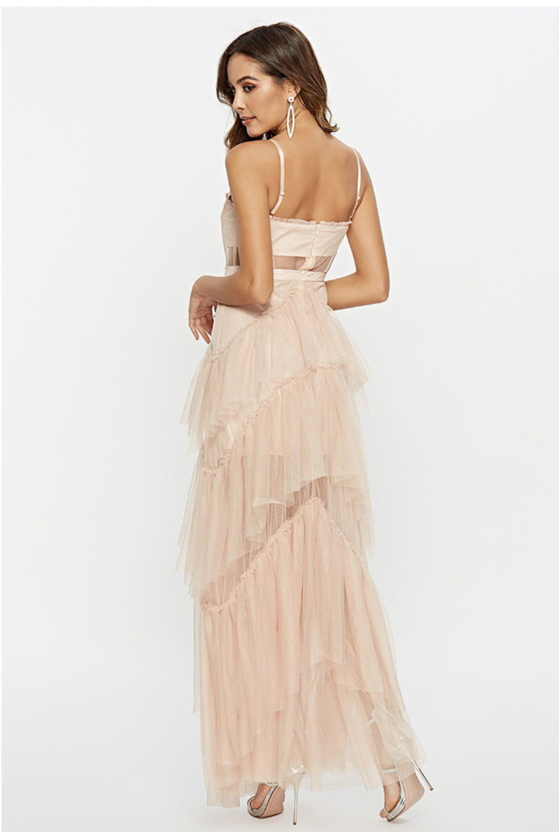 Levoire | Robe Maxi Corset Blonde À Épaules Dénudées