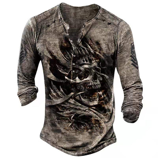 Levoire | T-Shirt Rétro Élégant À Manches Longues Marron foncé