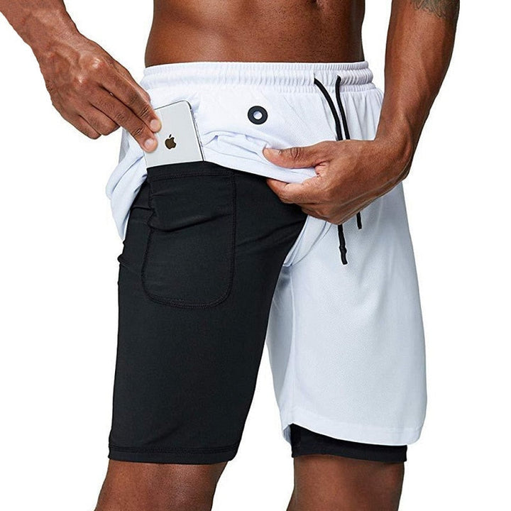 Levoire | Fit Shorts De Course Incl Trousse À Téléphone & Ouverture Pour Pièce Blanc