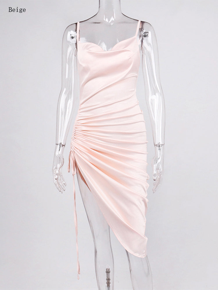 Levoire | Silke Bardot Ruché Corset Midi Robes