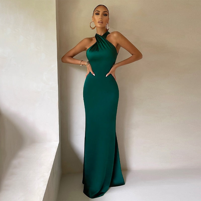 Levoire | Satin Sans Bretelles Dos Nu Robe Midi