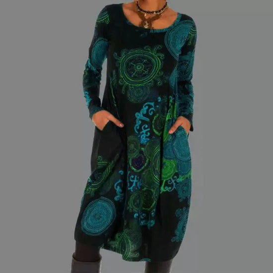 Levoire | Robe Boho Légère Et Confortable Bleu