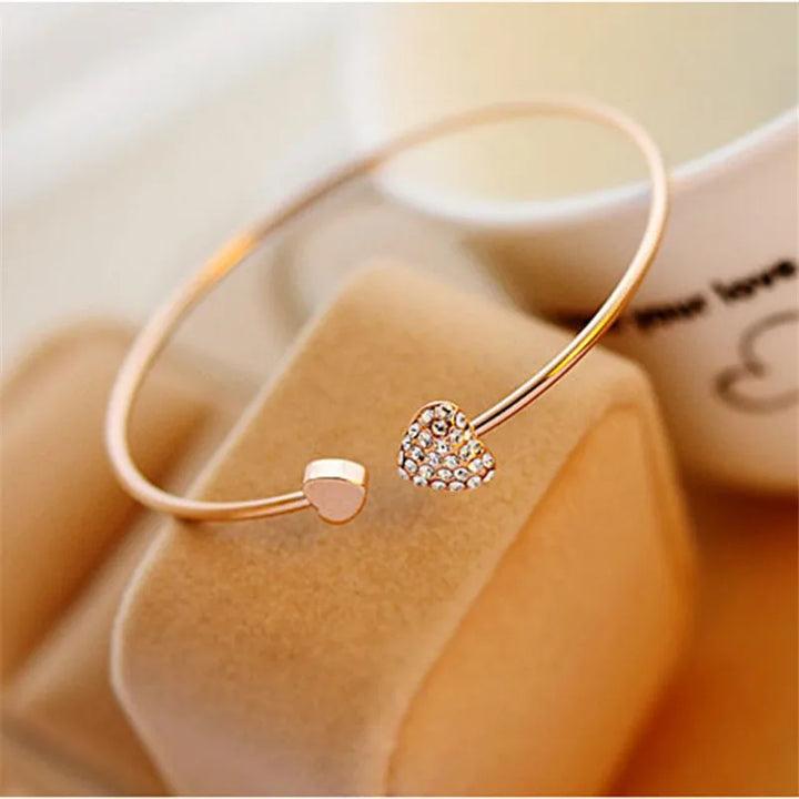 Levoire | Bracelet Cœur Ajustable En Cristal Argent
