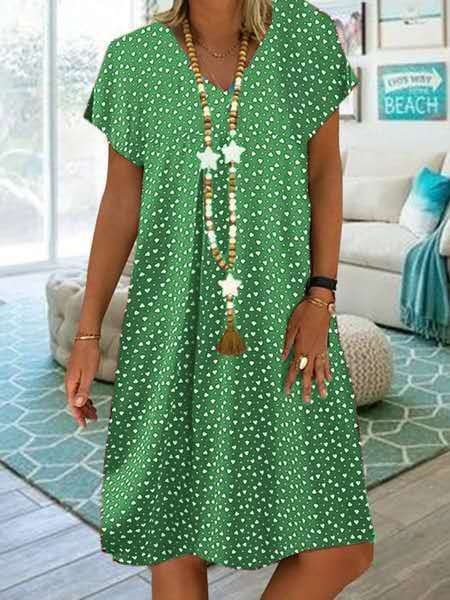 Levoire | Robe Bohème À Col En V Pour Femmes Vert