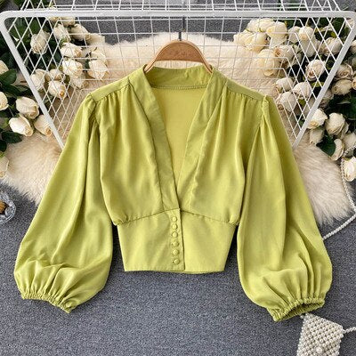 Levoire | Blouse Fluide Pour Femmes Vert Taille unique
