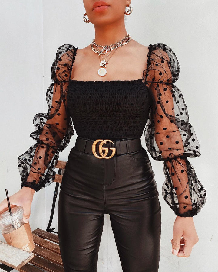 Levoire | Tiffany Top Avec Mesh - Un Haut Pour Femme Unique Et Élégant. Noir (épuisé !)