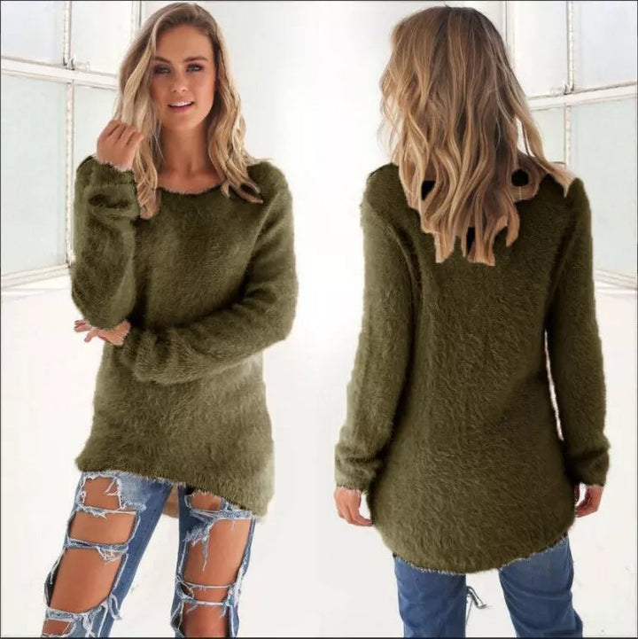 Levoire | Chaud Col Rond Manches Longues Pull soutien-gorge vert