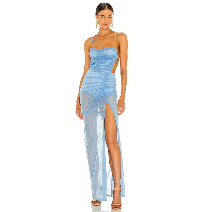 Levoire | Mousseline Sans Bretelles Dos Ouvert Robe Maxi
