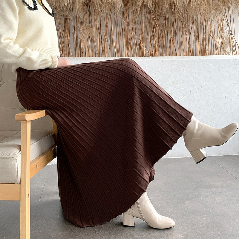 Levoire | Jupe Avec Plis Élégants Pour Femmes Marron Taille unique