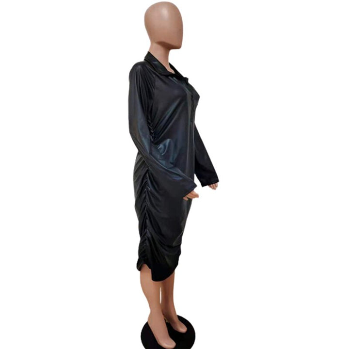Levoire | Robe Midi À Manches Longues En Pu Skinn Surpoids