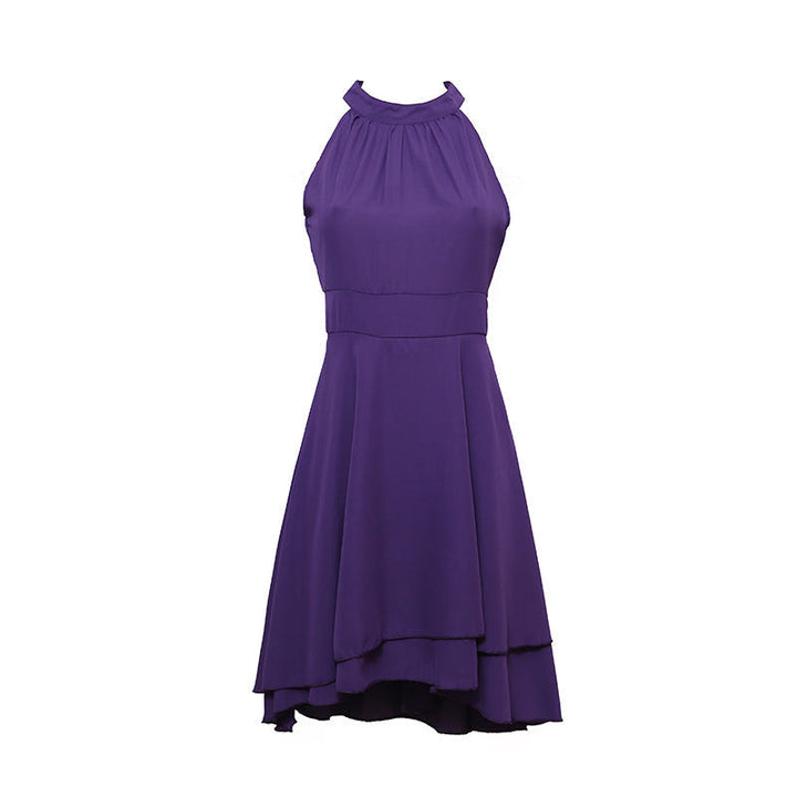 Levoire | Robe D'Été À Bretelles Taille Haute Sans Manches En Chiffon Midi Superposée Ajustement Slim