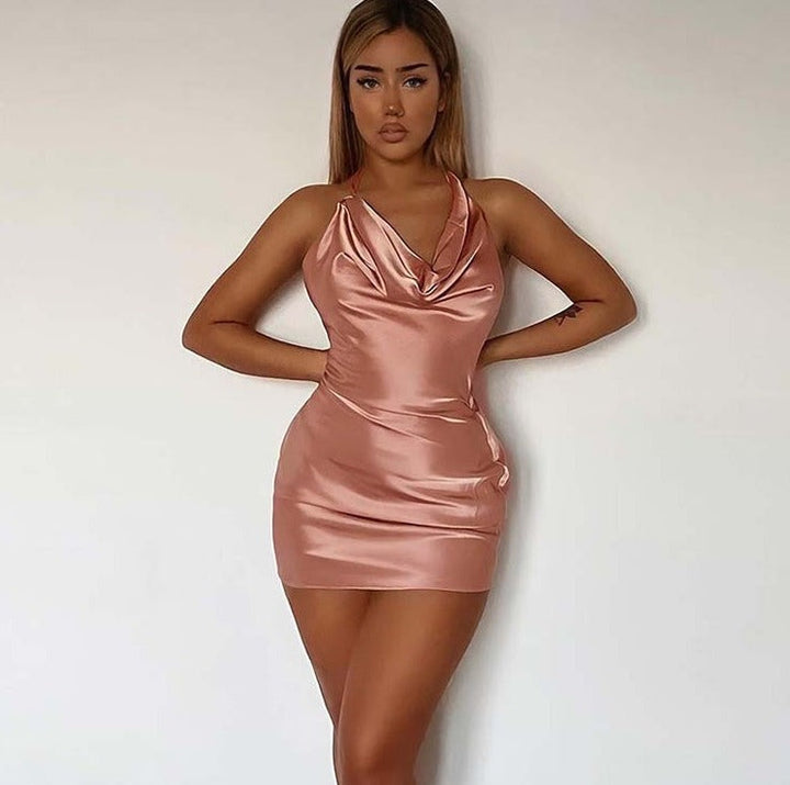 Levoire | Robes Mini En Satin À Bretelles Spaghetti