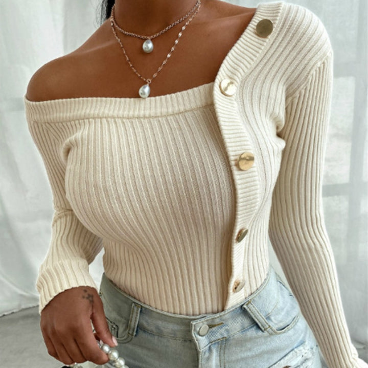 Levoire | Longsleeve Slim Fit Pull Avec Col Beige