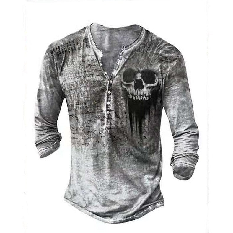 Levoire | T-Shirt Rétro Élégant À Manches Longues Gris clair