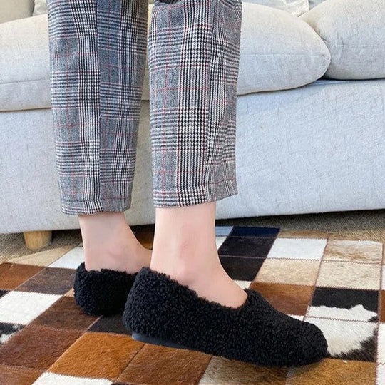 Levoire | Sandales basses à glissière confortables en fourrure