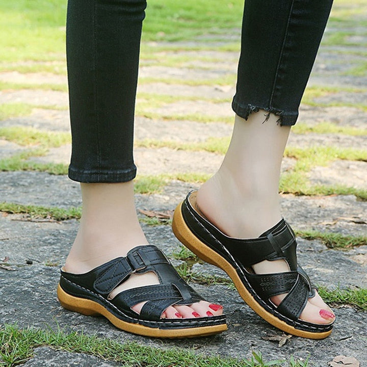 Levoire | Sandales Pour Femmes Avec Semelle Ergonomique Et Talon Noir