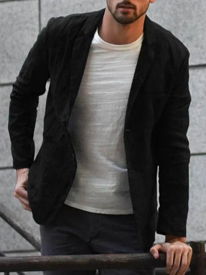 Levoire | Blazer En Lin Pour L'Homme Soucieux De La Tendance Noir