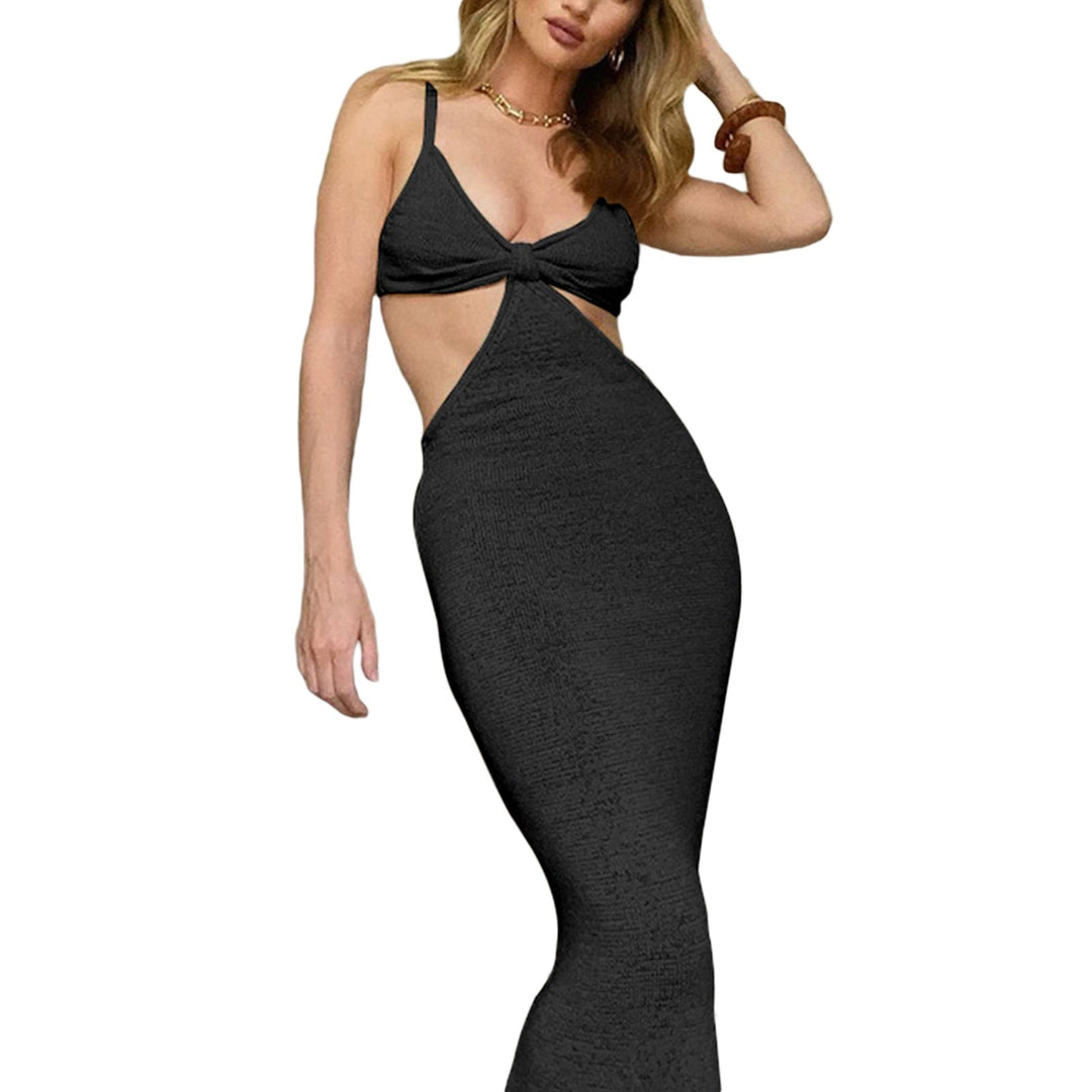 Levoire | Robe D'Été Robe Bodycon Avec Des Détails Élégants Noir