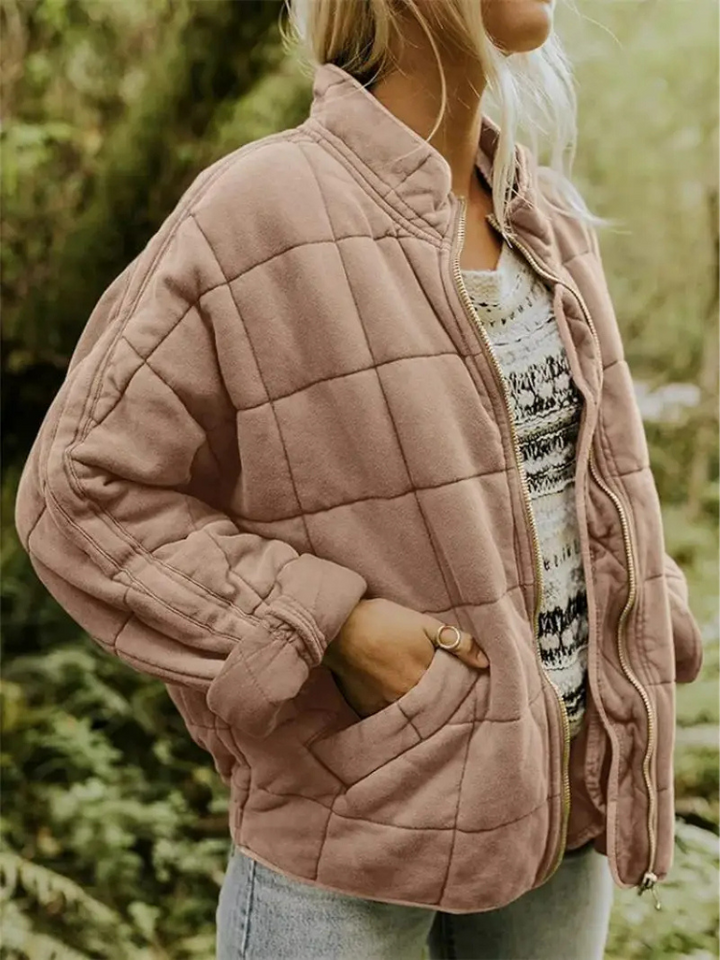 Levoire | Poncho À Manches Longues Veste Plissé Avec Fermeture Éclair Khaki