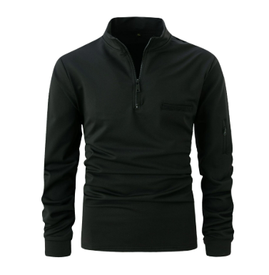 Levoire | Pull Avec Demi-Zip Quart De Zip Manches Longues Polo Polo Noir